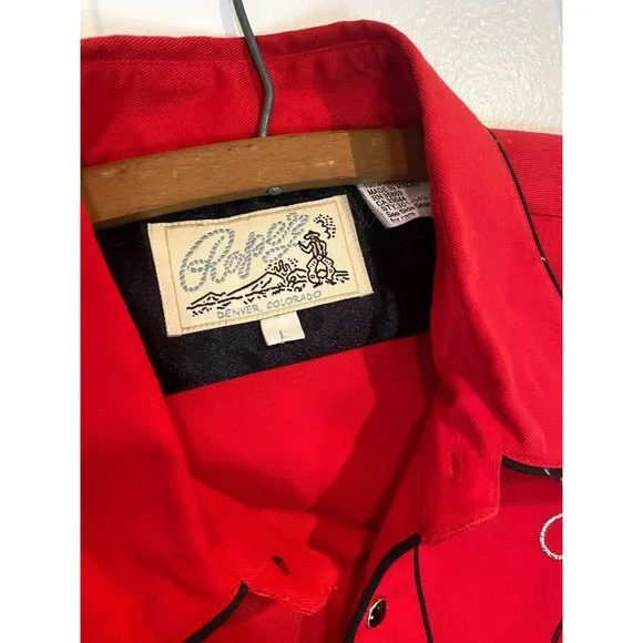 Vintage Roper Men's Western Pearl Snap Button Down Shirt Embroidered Guitars LG - Picture 4 of 5